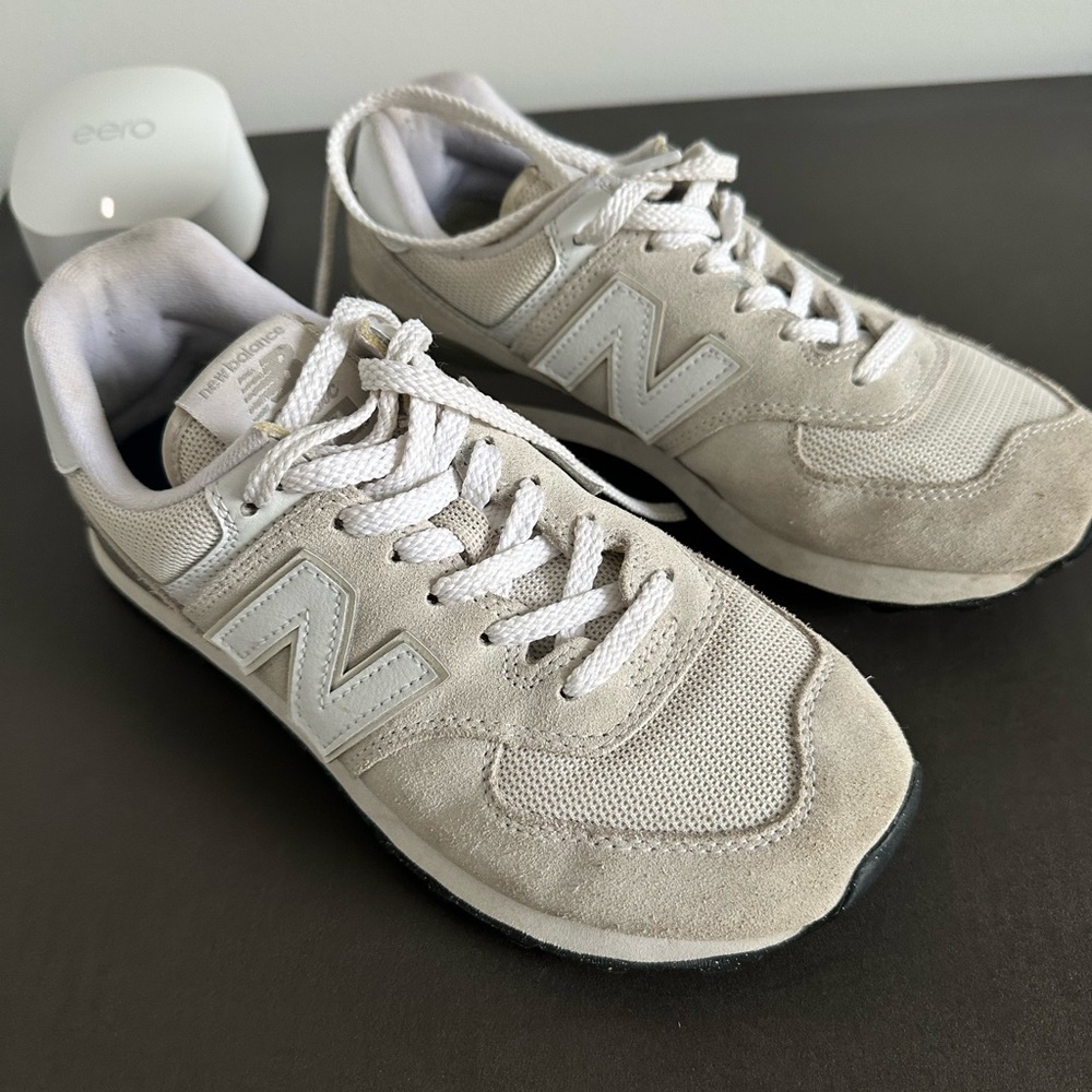 New Balance 574 Core Sneakers in Nimbus Cloud with NB white Women size 8